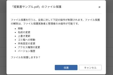 ファイル保護の確認画面
