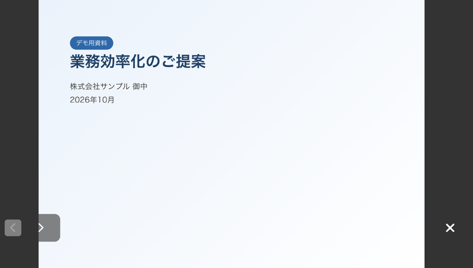 スマホを横向きにしたスライド表示